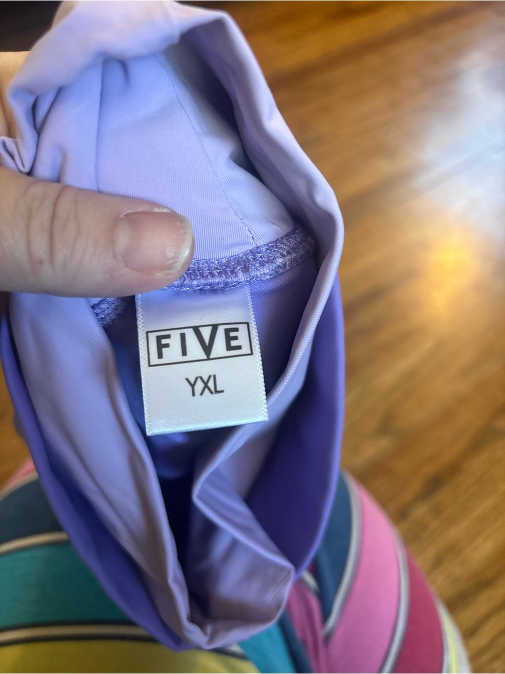 Girls' Lavender High-Waist Active Bike Shorts - Picture 3 of 3